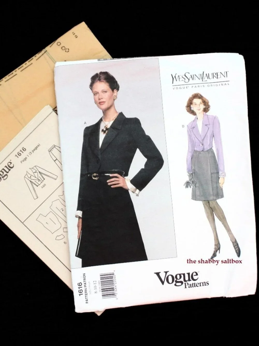 VTG Vogue Yves Saint Laurent 90s Sewing Pattern 8-10-12 Jacket & Skirt FF UNCUT